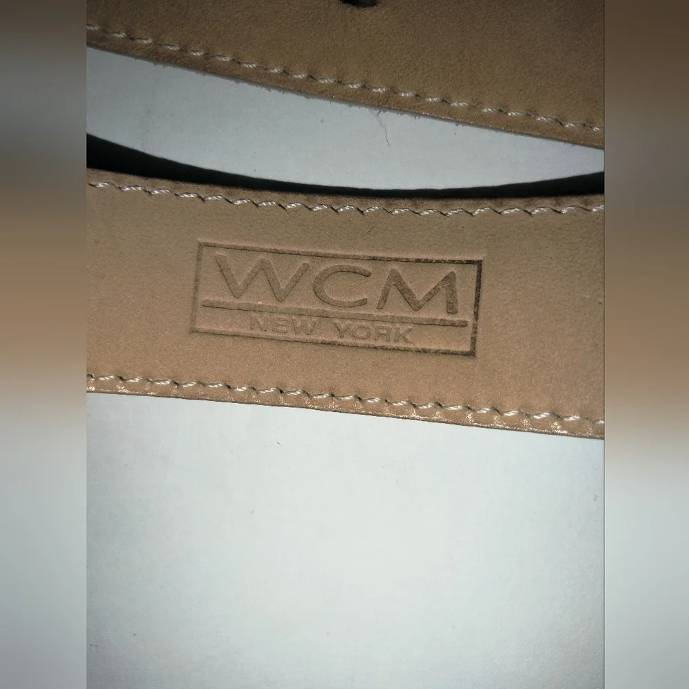 WCM New York (Size M) Nude Textured Genuine Italian Leather Casual/Dress Belt
